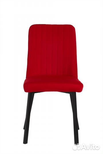 Стул ретро полоска черный/тк. алый Ловели 43