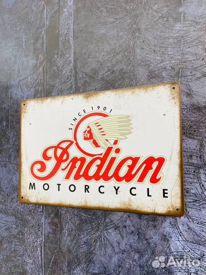 Декор на стену табличка Indian Motorcycle мото