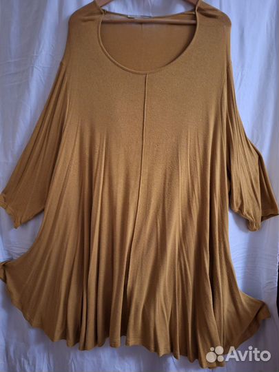 Туника горчичная трикотажная р. 70