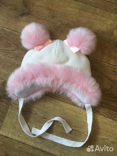 Шапка зимняя для девочки р.46-48