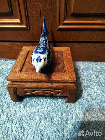 Гжель икорница осетр клеймо