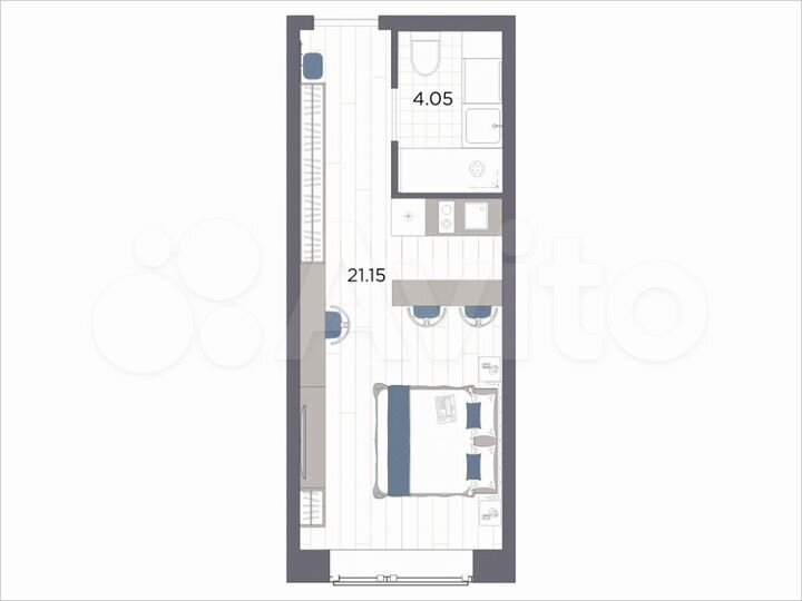 Апартаменты-студия, 25,2 м², 10/14 эт.