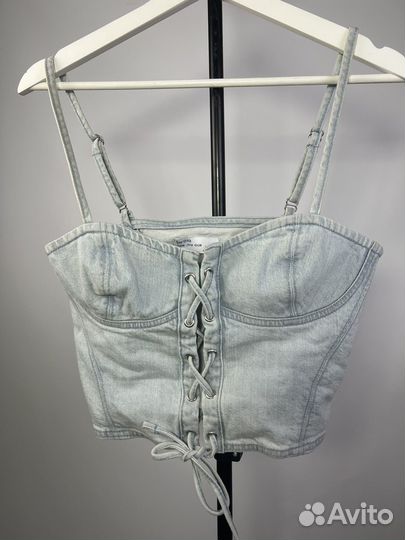 Джрнслвый топ корсетный на лямках