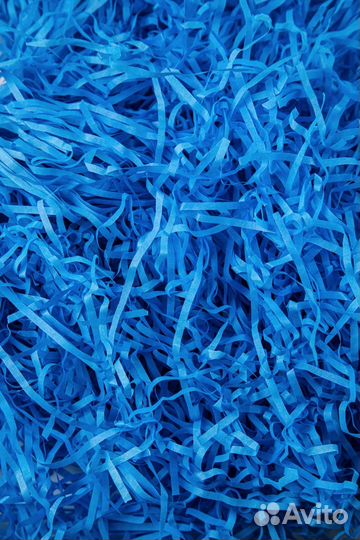 Бумажный наполнитель для подарков, синий