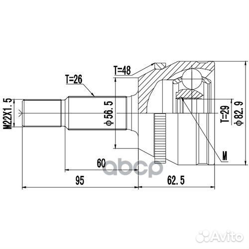 Шрус Наружный Toyota Corolla, Matrix (02-08) Z