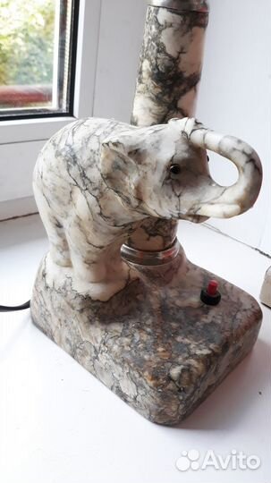 Настольная лампа, Слон, мрамор,редкость