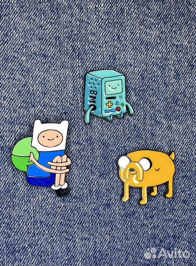 Набор значков 3-шт Фин, бимо, Джейк