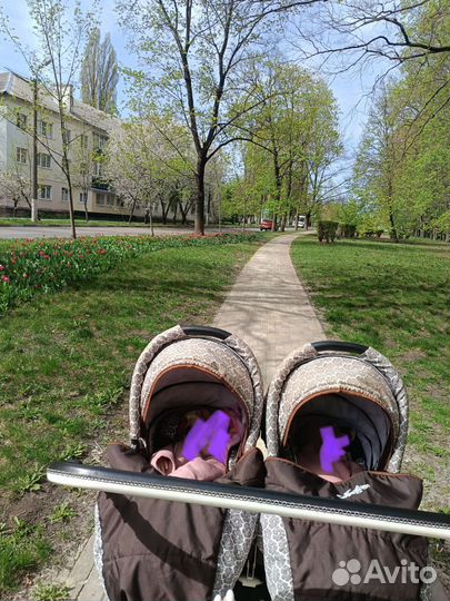 Коляска для двойни indigo duo 2 в 1