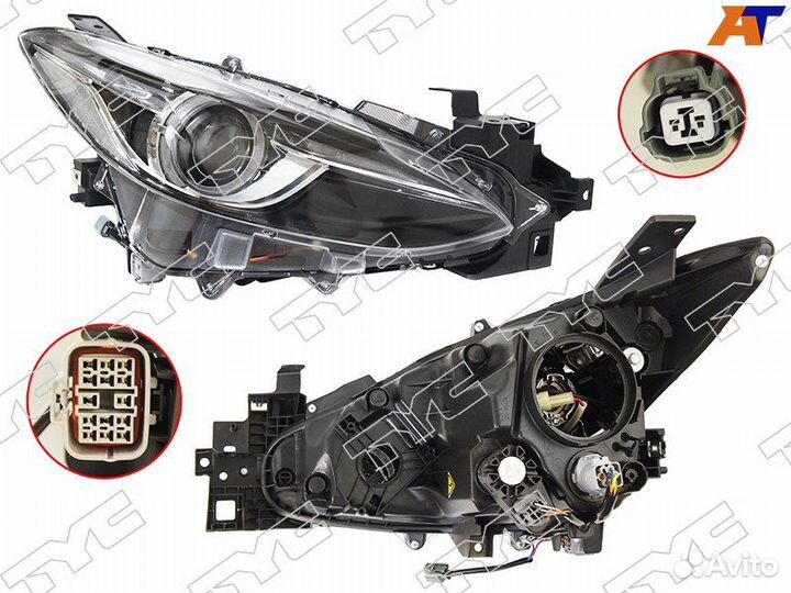 Фара mazda 3/axela 13-16 RH под ксенон, с корректо