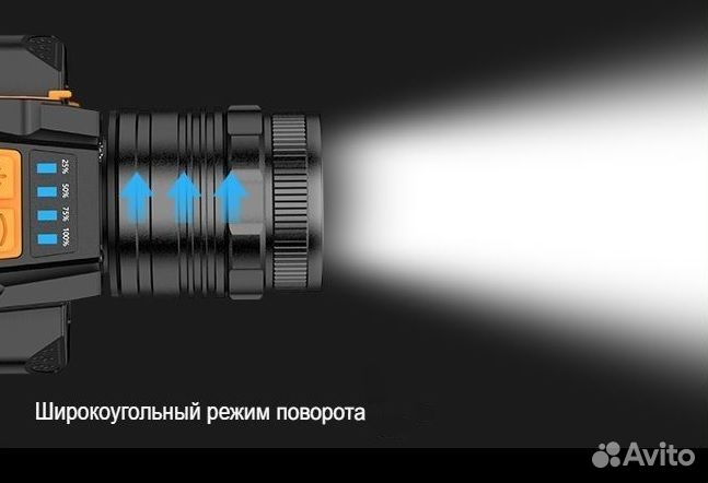 Фонарь налобный светодиодный с функцией Powerbank