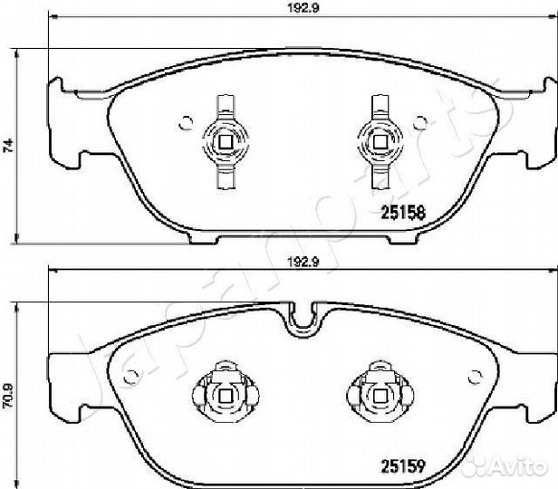 Колодки передние Japanparts, PA0925AF