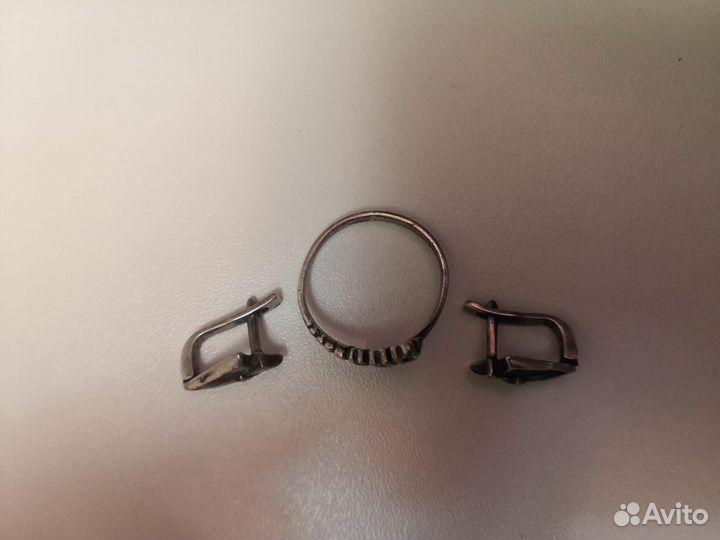 Серьги и кольца серебро