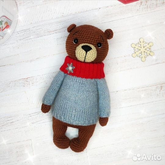 Мишка вязаный, игрушка ручной работы