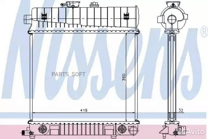 Радиатор охлаждения двс mercedes-benz C-series W20