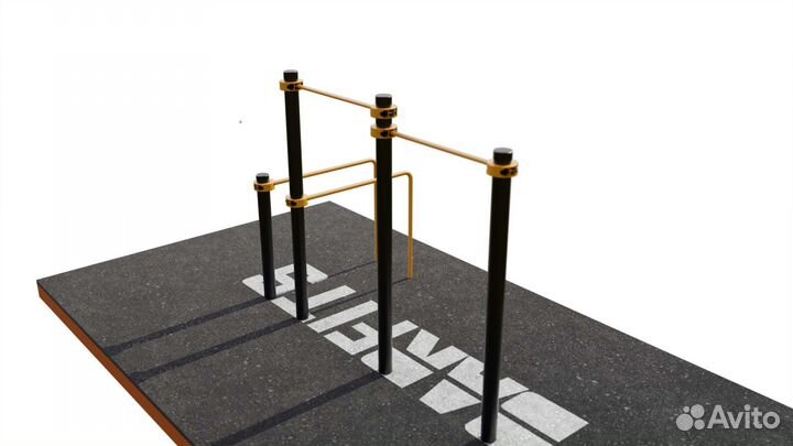 Двойной турник С гнутыми брусьями свс-79 89мм пла