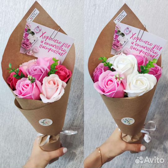 Букет из мыльных роз на 1 сентбря