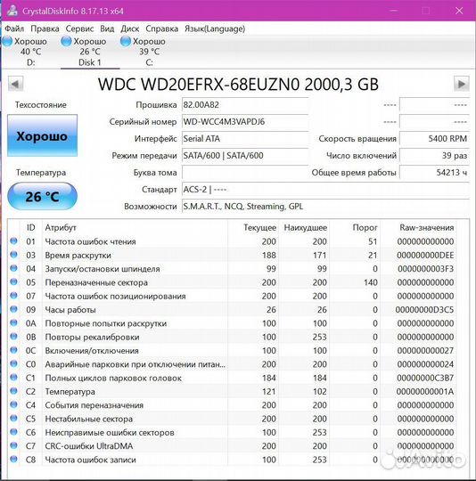 Жёсткий диск WD Red 2 тб