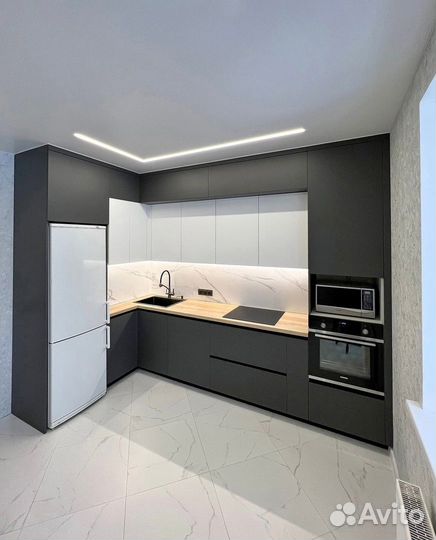 Кухня угловая мокрый асфальт