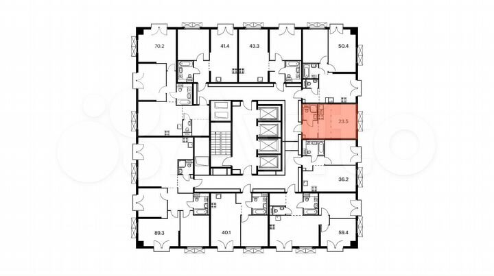 Квартира-студия, 23,5 м², 7/33 эт.