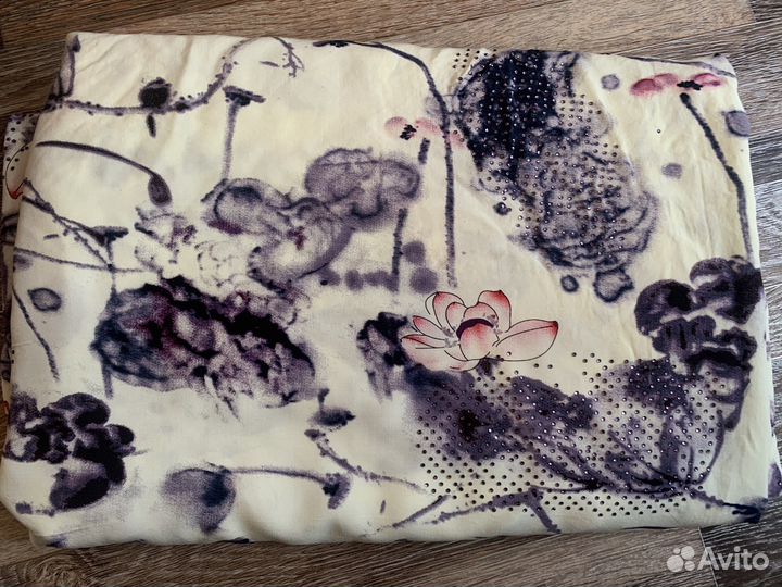 Штапель паплин с камнями