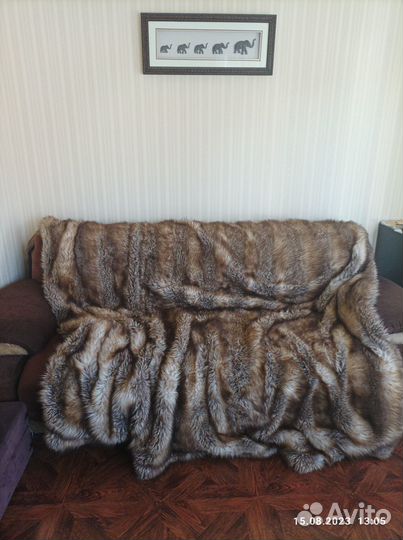 Покрывало из искусственного меха (волк)