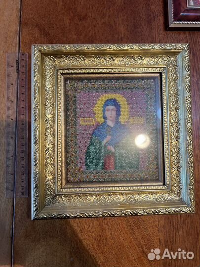 Икона освященная Дарья Римская. Из бисера