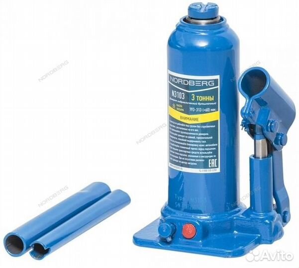 Домкрат бутылочный, г/п 3 т, nordberg N3103