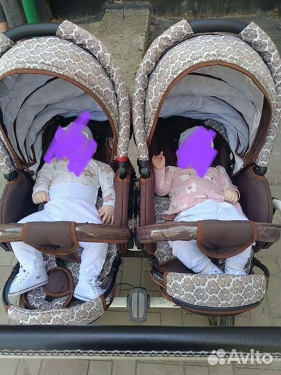 Коляска для двойни indigo duo 2 в 1