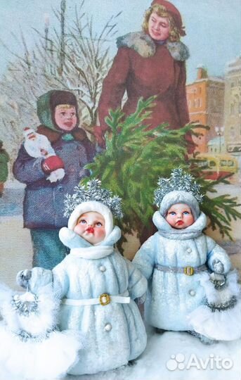 Ватные елочные игрушки