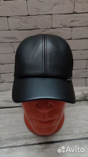 Бейсболка кожаная