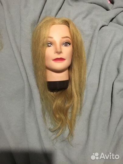Манекен голова для причесок натуральные волосы
