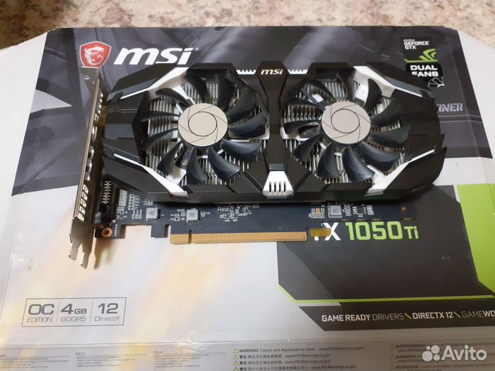 Видеокарта msi gtx 1050 ti 4gb