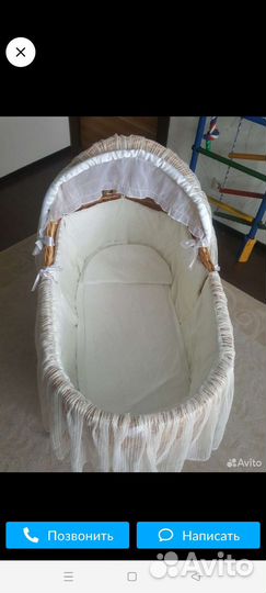 Детская люлька колыбель плетеная