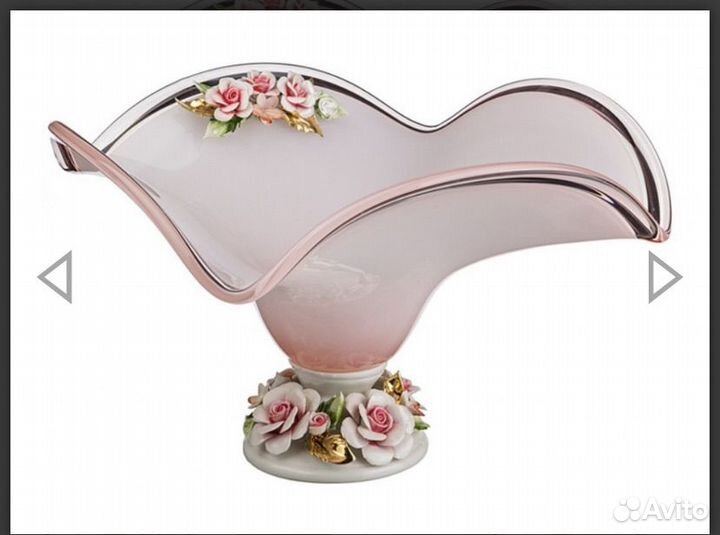 Ваза для фруктов на ножке white crystal