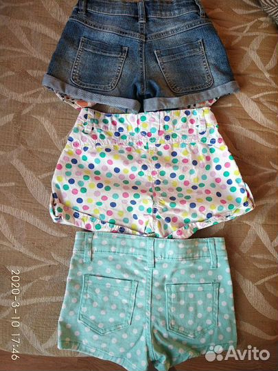 Три пары шортиков для девочки р. 98-104