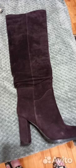 Сапоги зимние батфорты, замшевые