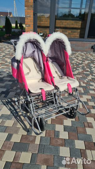 Коляска санки для двойни (близнецов)