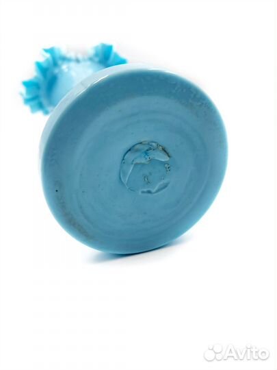 Ваза рог изобилия Царская Россия голубое стекло