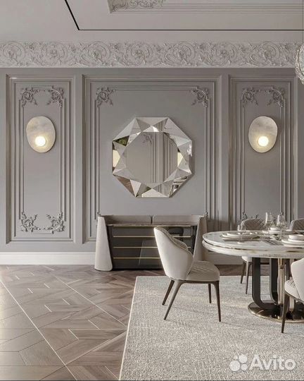 Лепнина из гипса, рамки и уголки с молдингами