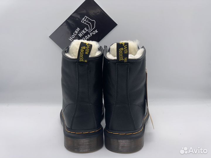 DR. Martens 1460 Jadon Black. Winter белый мех