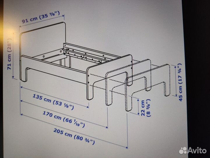 Растущая кровать slakt IKEA и матрас