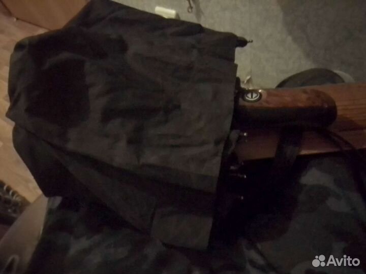 Зонт черный автомат и зонт трость большой