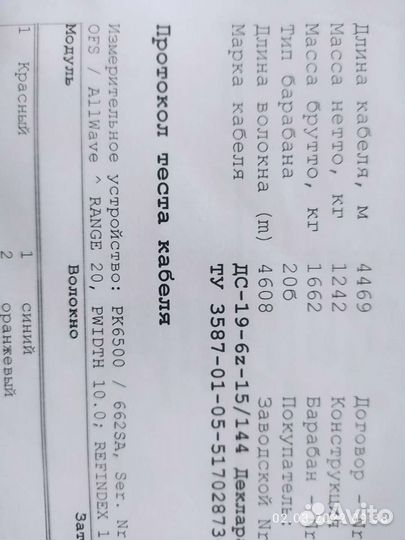 Оптоволоконный кабель 144 волокна