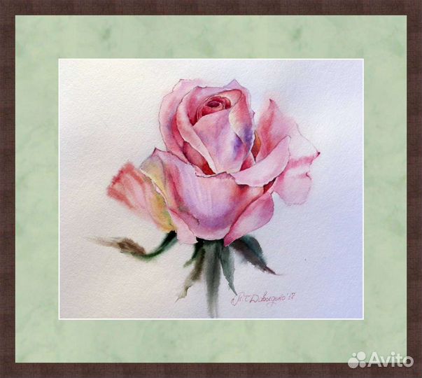 Картина акварель Роза