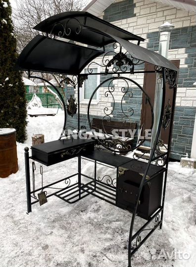 Мангал с печью