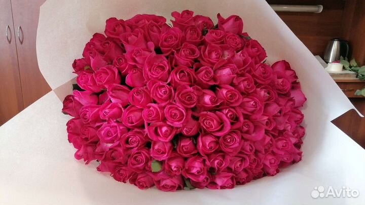 Роза. Букет 51 и 101 роза с Доставкой 80см. Букеты