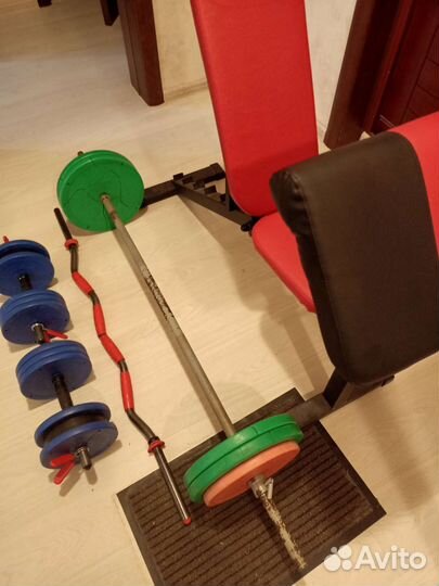 Штанга+гантели+скамья для жима