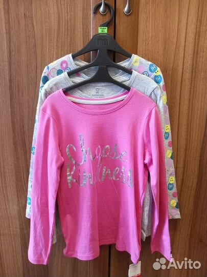 Лонгсливы Mothercare 122 новые 3 шт