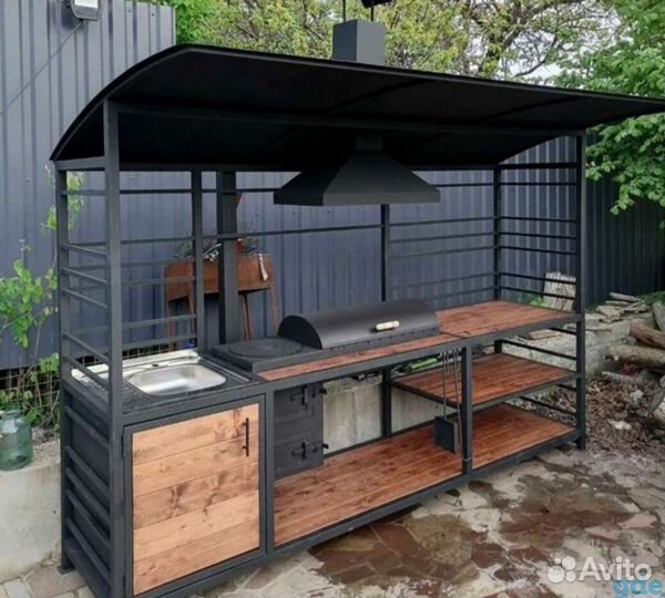 Мангальная зона, мангал, беседка