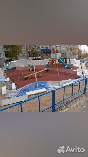 Укладка резиновой крошки